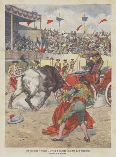 Une corrida originale à Biarritz (France), le 29 septembre - Achille Beltrame