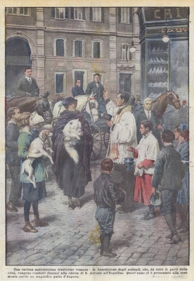 Une curieuse tradition romaine très ancienne, la bénédiction des animaux, qui, de toutes parts ? - Achille Beltrame