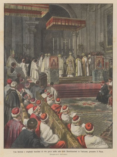 Une fastueuse et originale cérémonie de rite grec dans la salle des Béatifications au Vatican, en présence du Pape - Achille Beltrame