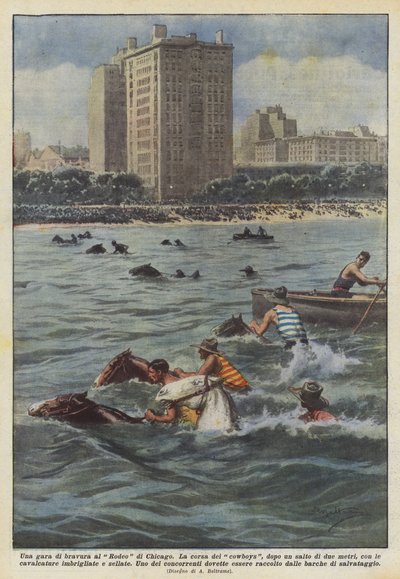 Compétition de rodéo à Chicago - Achille Beltrame
