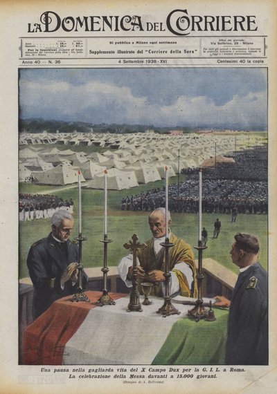 Une pause dans la vie vigoureuse du X Campo Dux pour la GIL à Rome - Achille Beltrame