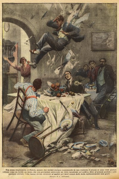 Une scène tragicomique - Achille Beltrame