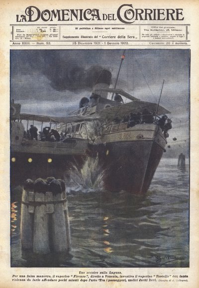 Une confrontation sur la lagune - Achille Beltrame