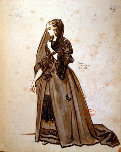 Costume pour le rôle de Dona Elvire dans une production de 1847 de 