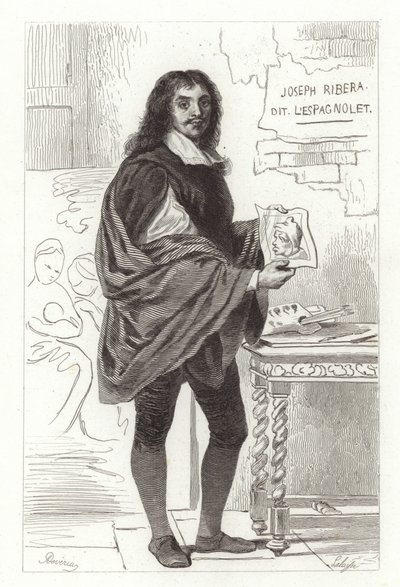 Jusepe de Ribera, peintre espagnol également connu sous le nom de José de Ribera, Giuseppe Ribera et Joseph Ribera - Achille Devéria