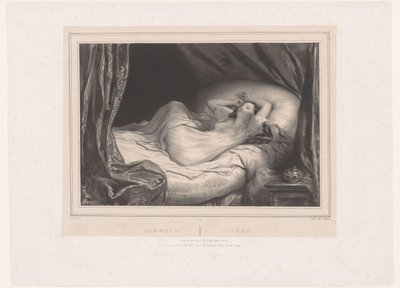 Fille dormant sur un lit - Achille Devéria