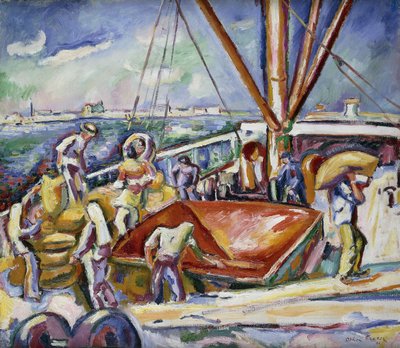 Déchargeurs dans le port, Anvers - Achille Emile Othon Friesz