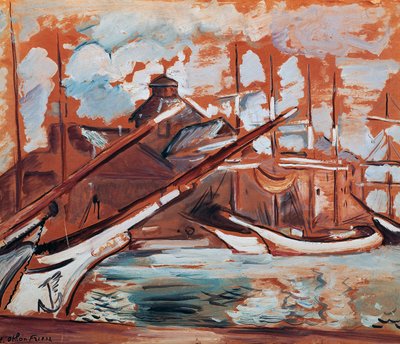 Scène de port, par Othon Friesz (1879-1949). France, 20e siècle. - Achille Emile Othon Friesz