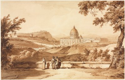 Vue de Saint-Pierre, Rome, vers 1817-1820 - Achille Etna Michallon