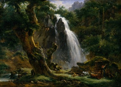 Cascade à Mont-Dore, 1818. - Achille Etna Michallon
