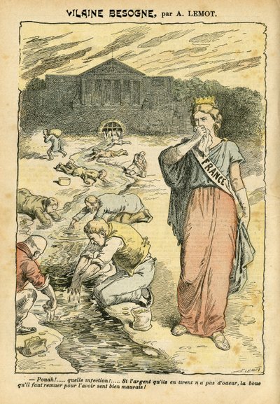 Vilain travail - Républicain, Religion, Argent, Chambre des députés, Bloc des gauches - Marianne, France (Allégorie) - Lessive - Achille Lemot