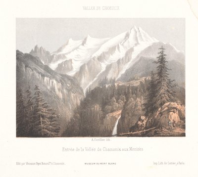 Vue de Chamonix avec le glacier Mer-de-Glace et l