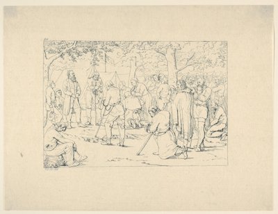 Prière dans le camp de Stonewall Jackson, des Gravures de la Guerre Confédérée - Adalbert John Volck