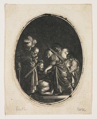 Salomé recevant la tête de Saint Jean, gravée par Hendrik Goudt (1583-1648), vers 1607-09 (gravure) - Adam (after) Elsheimer