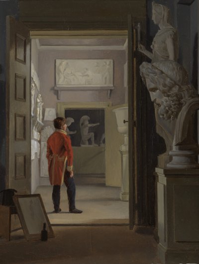 La Salle des Antiquités au Palais de Charlottenborg, Copenhague - Adam August Müller