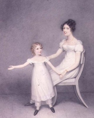 Lady Louth, fille du 13e baron Dunsany, avec sa fille - Adam Buck
