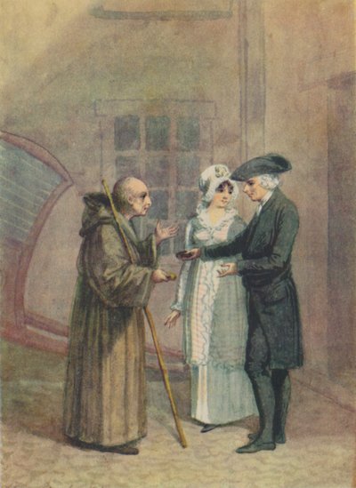 Yorik, le moine et Madame L- dans la cour de l