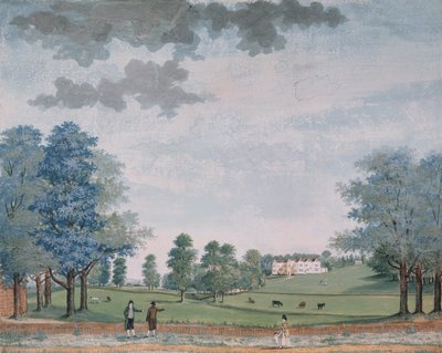 La grande maison et le parc de Chawton, vers 1780 - Adam Callander
