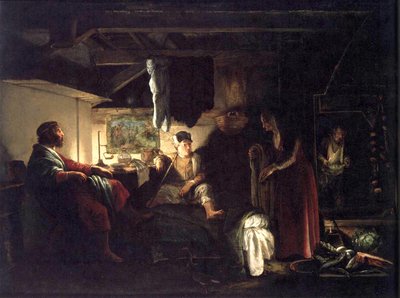 French : Jupiter et Mercure chez Philémon et Baucis Jupiter and Mercury at Philemon and Baucis - Adam Elsheimer