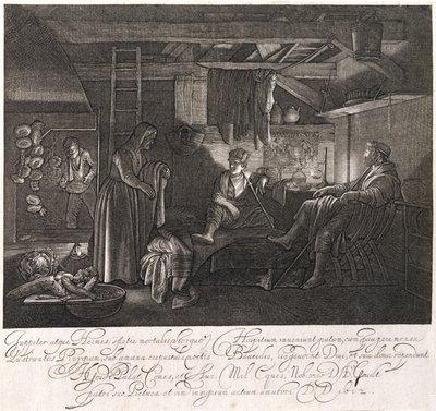 La maison de Philémon et Baucis, gravée par le comte Hendrik Goudt (1585-1630) - Adam Elsheimer