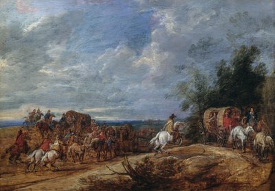 Des brigands attaquant un train de carrosses - Adam Frans van der Meulen