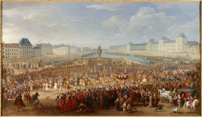 Le roi Louis XIV (1638-1715) traversant le Pont Neuf en carrosse - Adam Frans van der Meulen