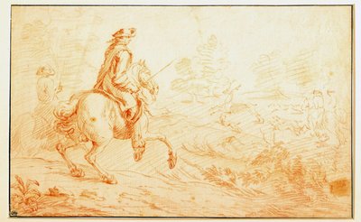Chasse au cerf à la sanguine par Adam Van der Meulen - Adam Frans van der Meulen