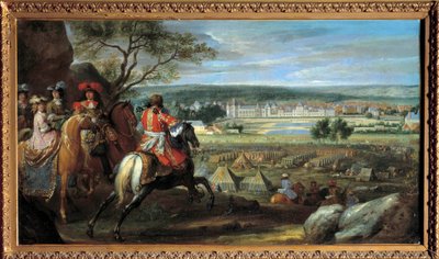 Vue du château de Fontainebleau en 1669, avec Louis XIV et Marie-Thérèse d