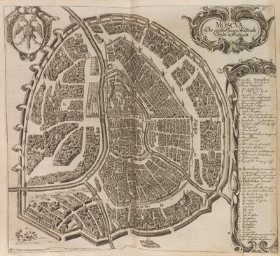 Carte de Moscou. De : Vermehrte Newe Beschreibung der Muscowitischen..., 1656 - Adam Olearius