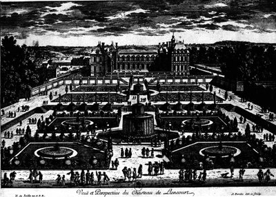 Château de la Rochefoucauld à Liancourt ; dessin de Perelle. - Adam Perelle