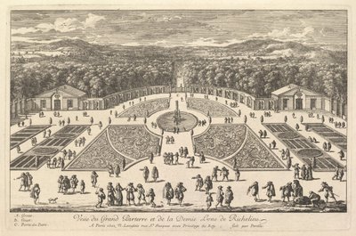 Vue du Grand Parterre et de la Demie Lune de Richelieu, 17ème siècle - Adam Perelle
