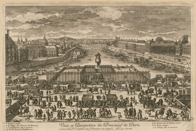 Vue du Pont Neuf à Paris, seconde moitié du XVIIe siècle - Adam Perelle