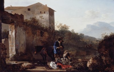 Paysage avec un chevrier, vers 1650 (huile sur panneau) - Adam Pynacker