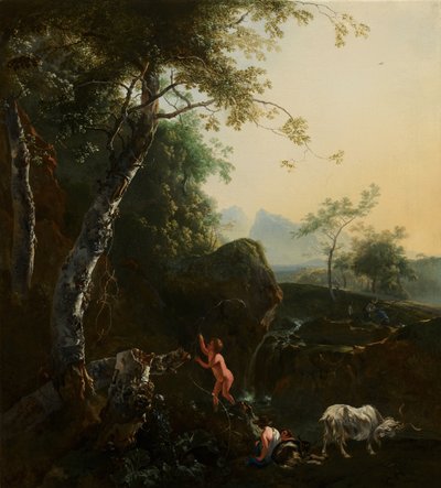 Paysage montagneux avec cascade - Adam Pynacker