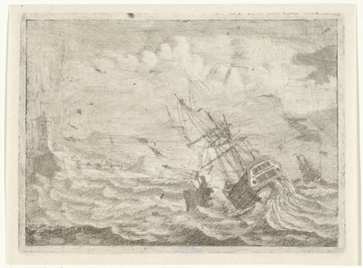 Vue de mer avec navire en détresse - Adam Silo