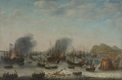 La défaite des Espagnols à Gibraltar par une flotte hollandaise sous le commandement de l