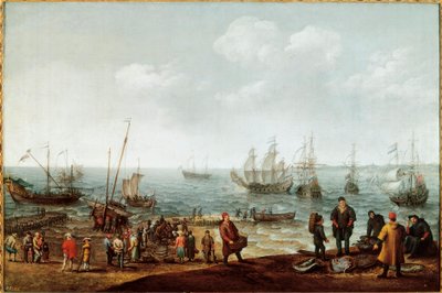 Plage avec pêcheurs - Adam Willaerts
