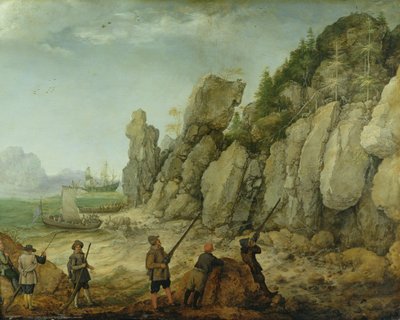Chasse au bouquetin sur la côte (détail) - Adam Willaerts