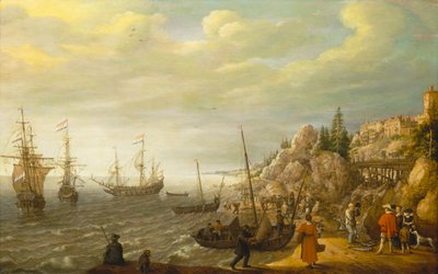 Navires néerlandais au mouillage près d