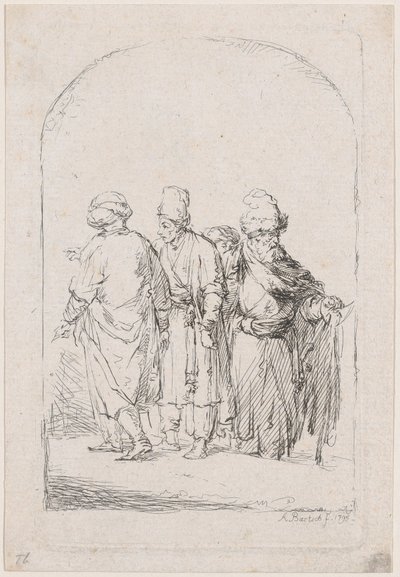 Groupe de quatre hommes debout en costume oriental, 1795 - Adam von Bartsch