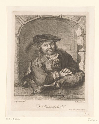 Portrait de Ferdinand Bol à une fenêtre - Adam von Bartsch