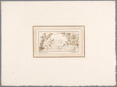 Paysage fluvial avec le mur d