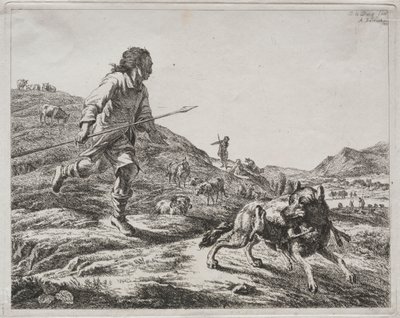 Berger chassant un loup, 1803 - Adam von Bartsch