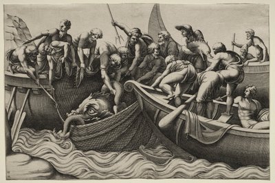 La Prise de Poissons Monstrueux - Adamo Scultori