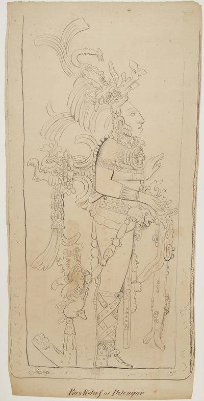 Bas-relief à Palenque, Mexique - Adela Breton