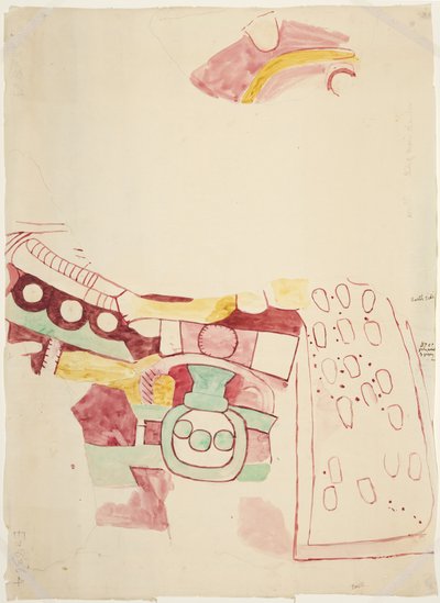 Copie de fragments de peintures de Teotihuacan, État du Mexique - Adela Breton