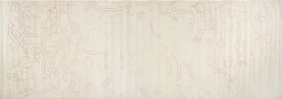 Peinture du mur nord, Temple Supérieur des Jaguars, Chichen Itza, Mexique Section centrale - Adela Breton