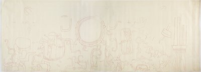 Peinture du mur nord, Temple supérieur des Jaguars, Chichen Itza, Mexique - Adela Breton