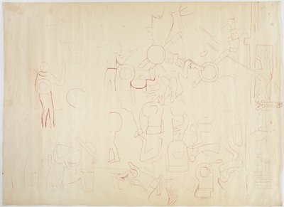 Mur sud, Temple supérieur des Jaguars, Chichen Itza, Mexique - Adela Breton