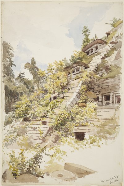 Escalier de la Pyramide des Niches, El Tajin, Papantla, Mexique - Adela Breton